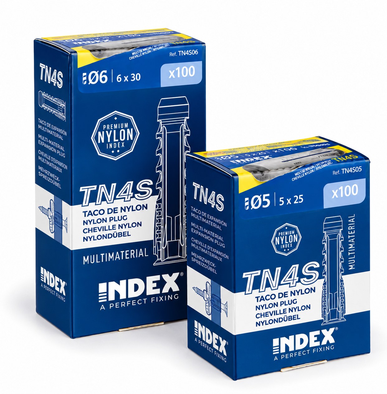 INDEX TN4S nylon tipli eredeti csomagolásban (TN4S05 és TN4S06, 100 db)