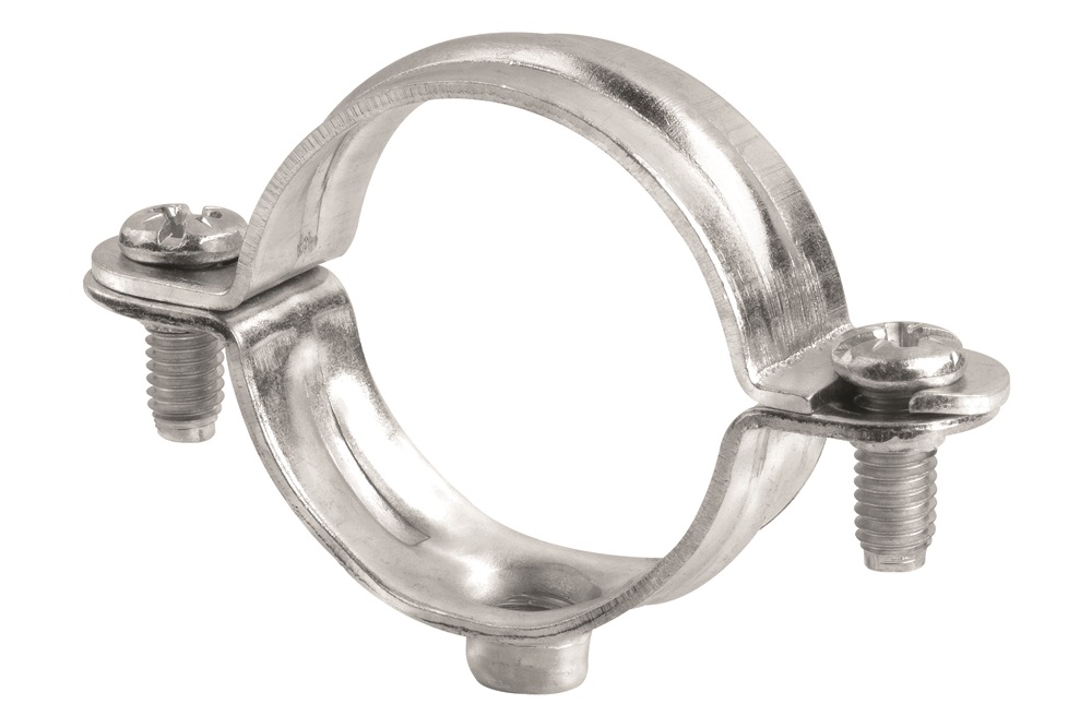 NONOX stainless pipe clamp with stiffening ribs