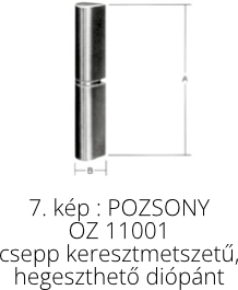 Imaginea 7 : POZSONY OZ 11001 balama tip butoiaș sudabilă, cu secțiune în formă de picătură
