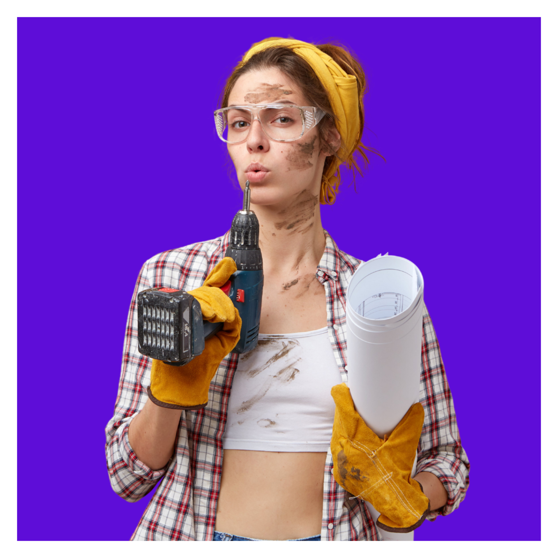 A cordless screwdriver in use