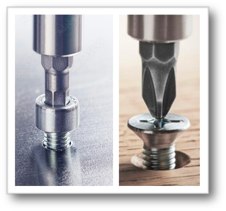 Driving screws into metal and into wood with the right bit