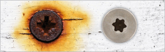 Ugly rust stain outdoors