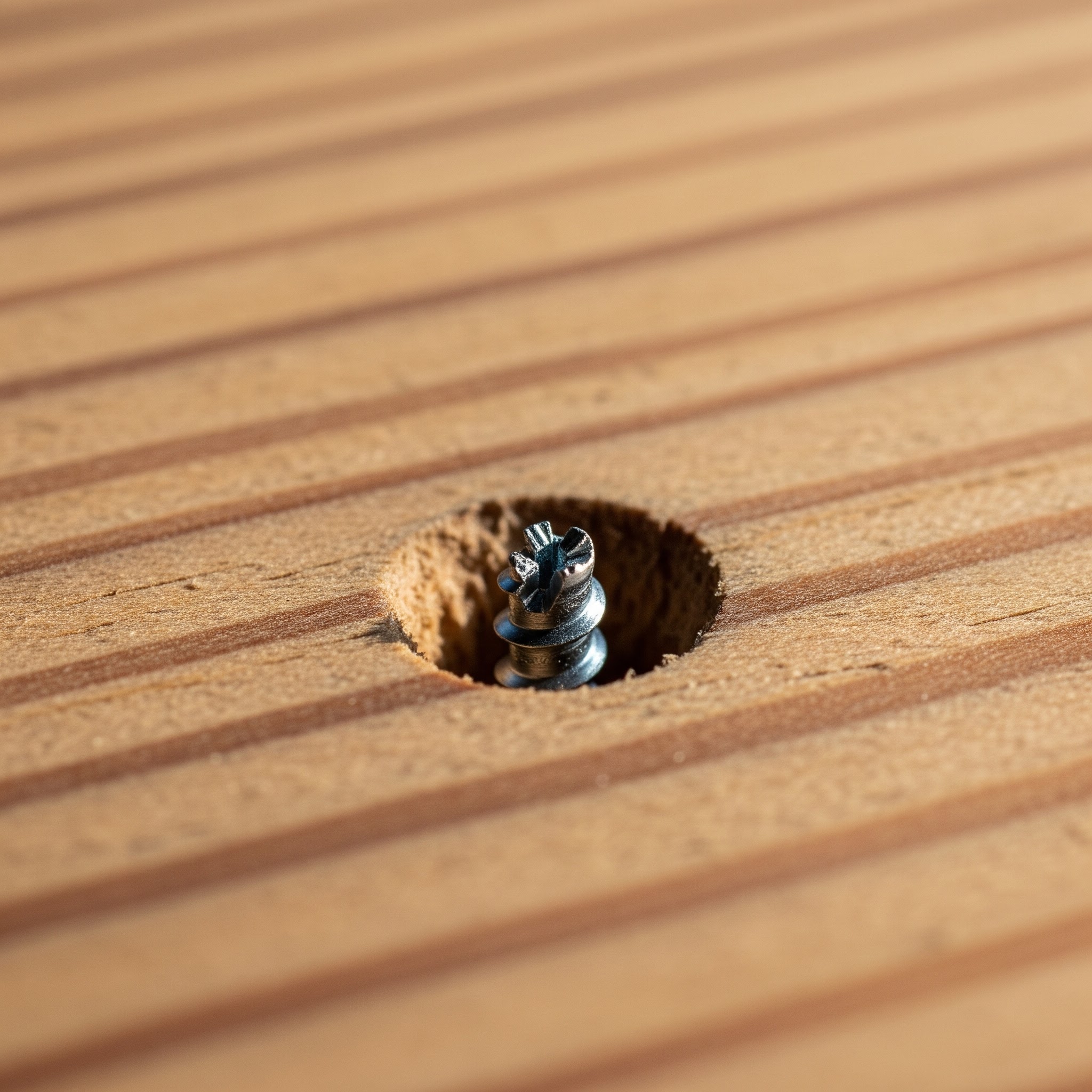 A broken-off screw head