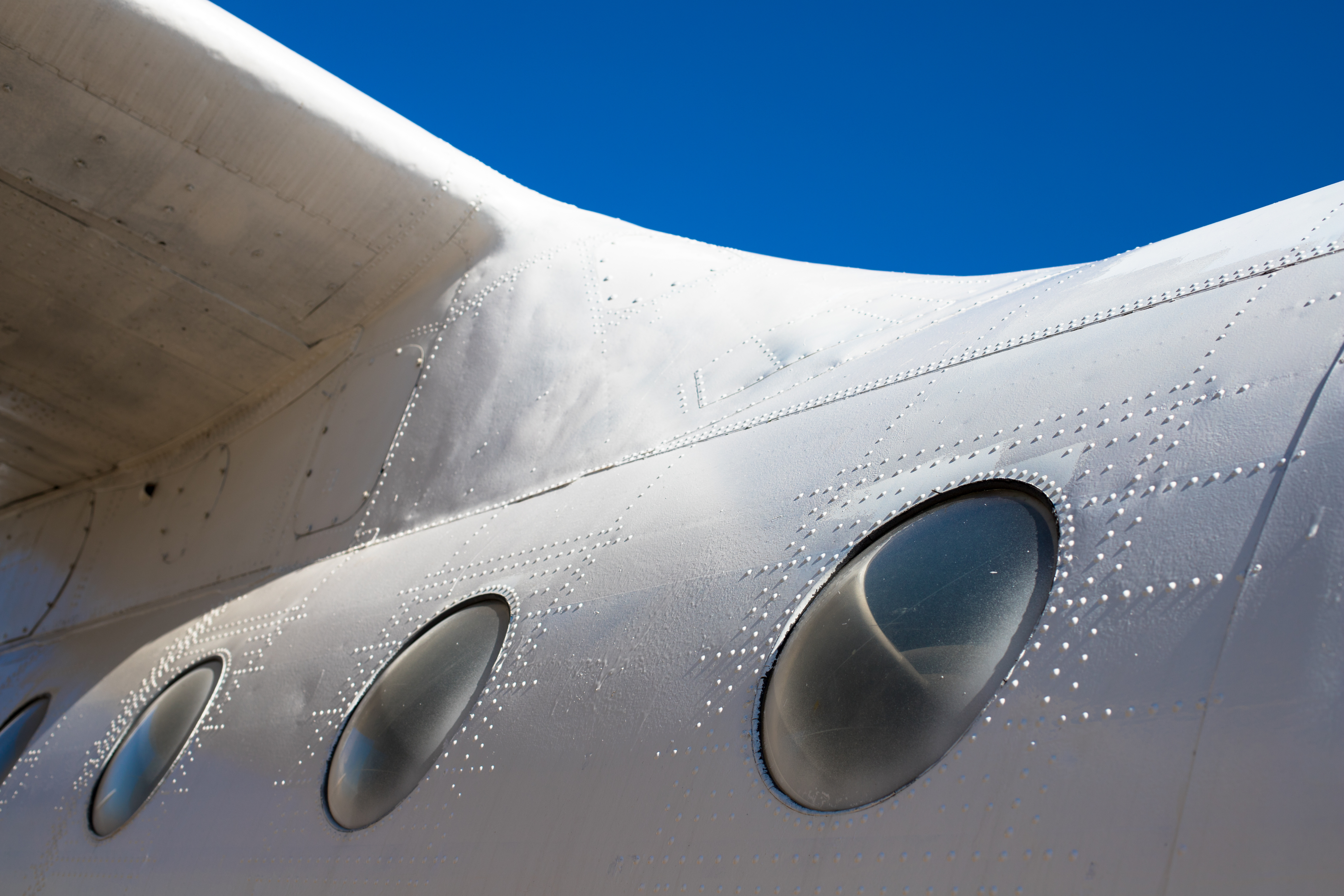 Blind rivets close up